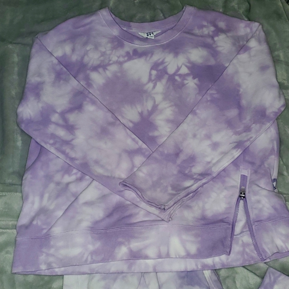 Joy Lab Purple Tie Dye Sweat Shirt, comes with FREE matching Pants!